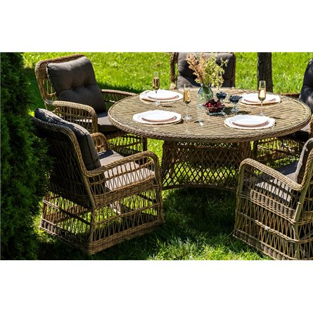 "Эспрессо–150 C" обеденная группа плетеная, цвет соломенный