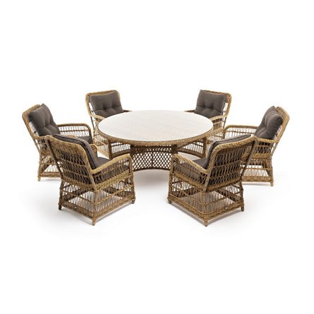 "Эспрессо–150 C" обеденная группа плетеная, цвет соломенный