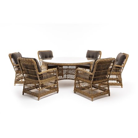 "Эспрессо–150 C" обеденная группа плетеная, цвет соломенный