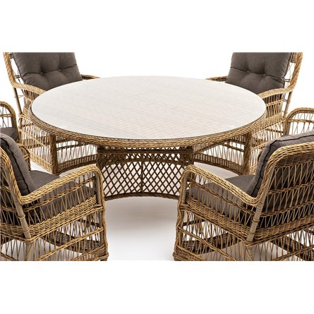 "Эспрессо–150 C" обеденная группа плетеная, цвет соломенный