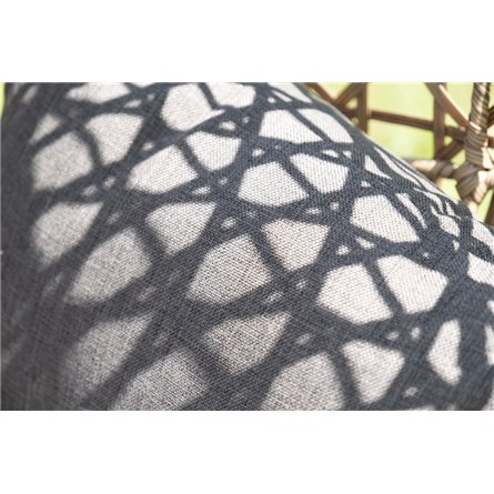 "Флоренция" подвесное кресло-кокон из искусственного ротанга, цвет соломенный с серой подушкой