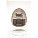 "Флоренция" подвесное кресло-кокон из искусственного ротанга, цвет соломенный с серой подушкой