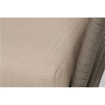 "Форли" диван 2-местный плетеный из роупа, каркас алюминий светло-серый (RAL7035) муар, роуп серо-коричневый 23мм, ткань Mossle