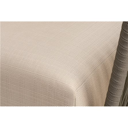 "Форли" кресло плетеное из роупа, каркас алюминий светло-серый (RAL7035) муар, роуп серо-коричневый 23мм, ткань Mossle бежевая