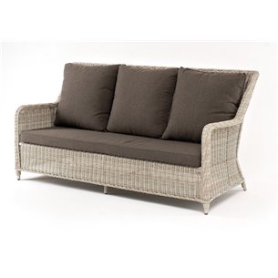 "Гляссе" диван трехместный из искусственного ротанга, цвет бежевый