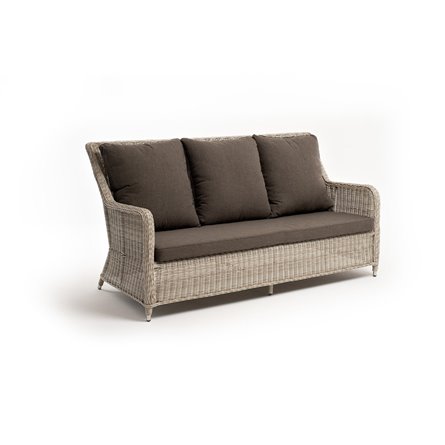 "Гляссе" диван трехместный из искусственного ротанга, цвет бежевый