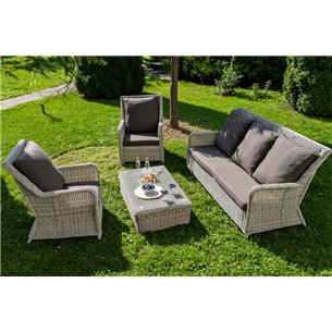 "Гляссе" лаунж-зона из искусственного ротанга, цвет бежевый