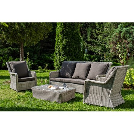 "Гляссе" лаунж-зона из искусственного ротанга, цвет бежевый