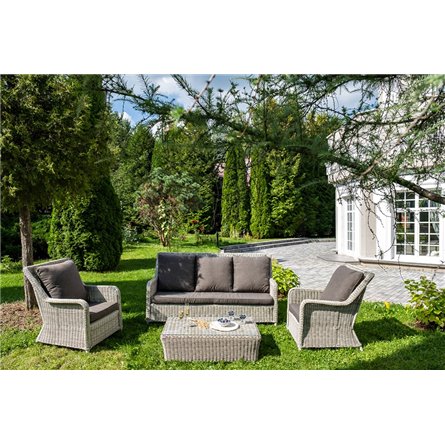 "Гляссе" лаунж-зона из искусственного ротанга, цвет бежевый