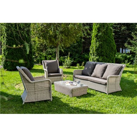 "Гляссе" лаунж-зона из искусственного ротанга, цвет бежевый