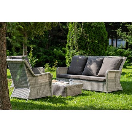 "Гляссе" лаунж-зона из искусственного ротанга, цвет бежевый