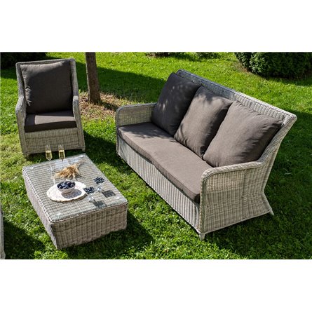 "Гляссе" лаунж-зона из искусственного ротанга, цвет бежевый