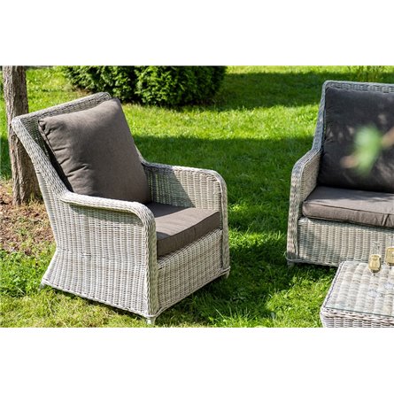 "Гляссе" лаунж-зона из искусственного ротанга, цвет бежевый