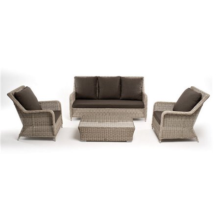 "Гляссе" лаунж-зона из искусственного ротанга, цвет бежевый