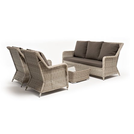 "Гляссе" лаунж-зона из искусственного ротанга, цвет бежевый