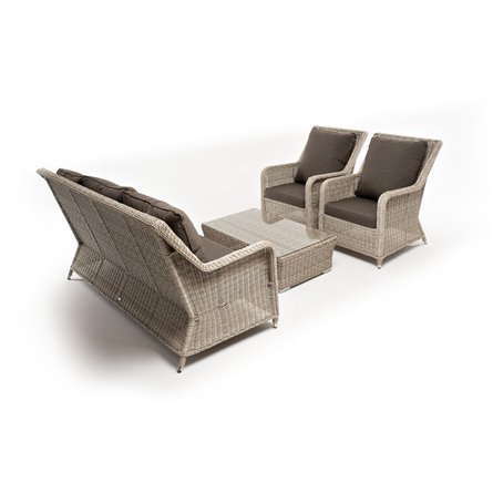 "Гляссе" лаунж-зона из искусственного ротанга, цвет бежевый