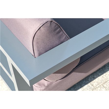 "Гранада" кресло алюминиевое, цвет темно-серый (RAL7024) муар, ткань темно-серая 027