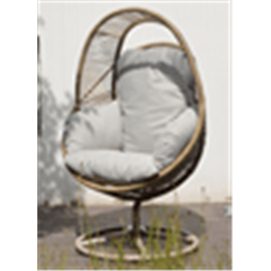 "Барселона" кресло-кокон из искусственного ротанга, цвет соломенный