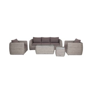 "Кальяри" лаунж-зона из искусственного ротанга (гиацинт), цвет серый