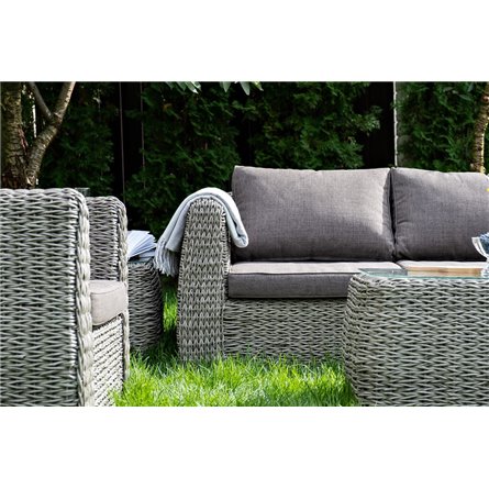 "Кальяри" лаунж-зона из искусственного ротанга (гиацинт), цвет серый