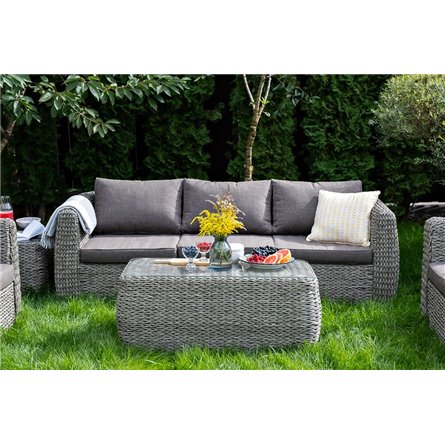 "Кальяри" лаунж-зона из искусственного ротанга (гиацинт), цвет серый