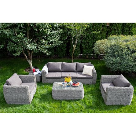 "Кальяри" лаунж-зона из искусственного ротанга (гиацинт), цвет серый