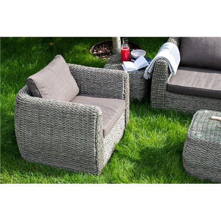 "Кальяри" лаунж-зона из искусственного ротанга (гиацинт), цвет серый