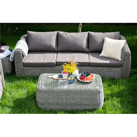 "Кальяри" лаунж-зона из искусственного ротанга (гиацинт), цвет серый