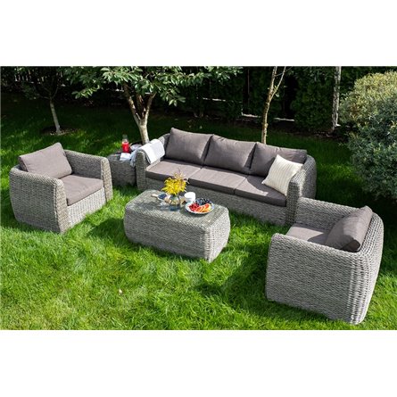 "Кальяри" лаунж-зона из искусственного ротанга (гиацинт), цвет серый