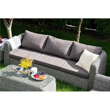 "Кальяри" лаунж-зона из искусственного ротанга (гиацинт), цвет серый