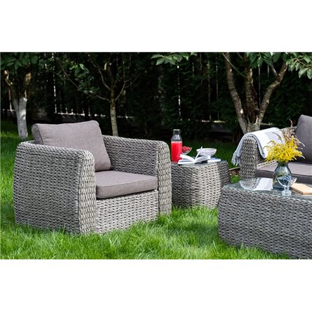 "Кальяри" лаунж-зона из искусственного ротанга (гиацинт), цвет серый