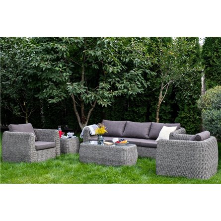"Кальяри" лаунж-зона из искусственного ротанга (гиацинт), цвет серый