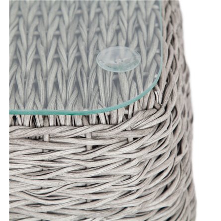 "Кальяри" кофейный столик из искусственного ротанга (гиацинт), цвет серый