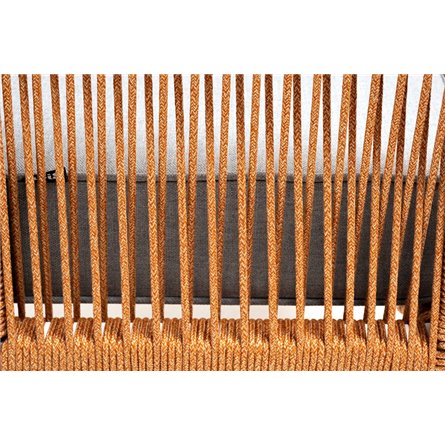 "Канны" кресло плетеное из роупа, каркас алюминий светло-серый (RAL7035) муар, роуп светло-серый круглый, ткань светло-серая