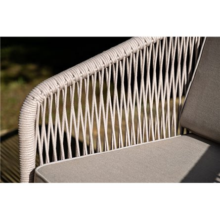 "Канны" лаунж-зона 4-местная из роупа со столиком "Канны" цвета "дуб", основание дуб, роуп бежевый