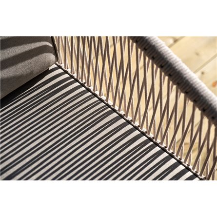 "Канны" лаунж-зона 4-местная из роупа со столиком "Канны" цвета "дуб", основание дуб, роуп бежевый