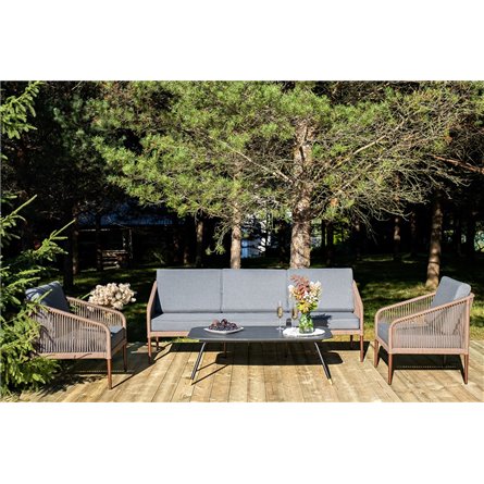 "Канны" лаунж-зона 5-местная плетеная из роупа (веревки), роуп коричневый