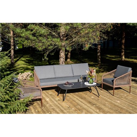 "Канны" лаунж-зона 5-местная плетеная из роупа (веревки), роуп коричневый