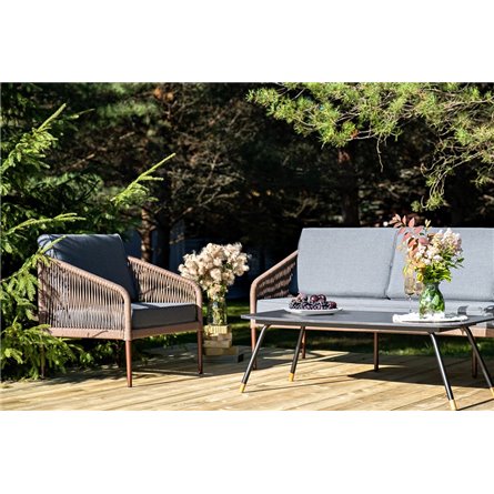 "Канны" лаунж-зона 5-местная плетеная из роупа (веревки), роуп коричневый