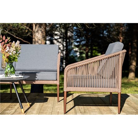 "Канны" лаунж-зона 5-местная плетеная из роупа (веревки), роуп коричневый