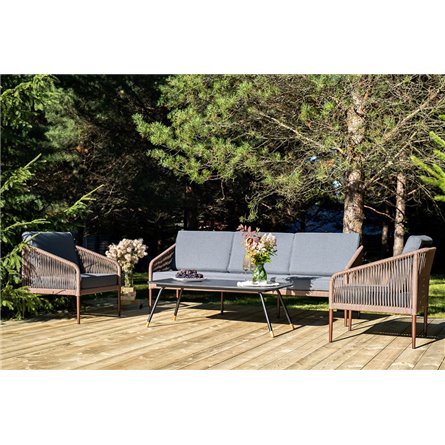 "Канны" лаунж-зона 5-местная плетеная из роупа (веревки), роуп коричневый