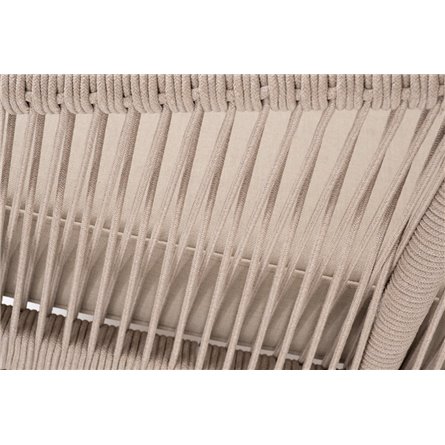 "Канны" левый модуль плетеный из роупа, основание дуб, роуп бежевый круглый, ткань бежевая 052