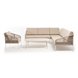 "Канны" модульная угловая лаунж-зона из роупа (веревки) со столом "Диего" (молочный), цвет бежевый