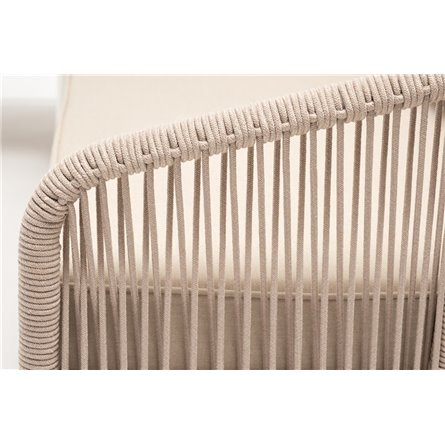 "Канны" модульная угловая лаунж-зона из роупа (веревки) со столом "Диего" (молочный), цвет бежевый