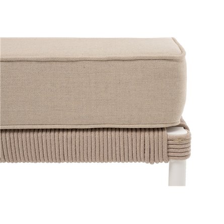 "Канны" модульная угловая лаунж-зона из роупа (веревки) со столом "Диего" (молочный), цвет бежевый