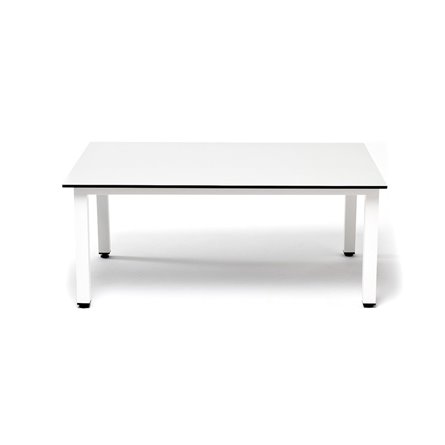 "Канны" журнальный столик из HPL 90х60, H40, каркас белый, цвет столешницы "молочный"