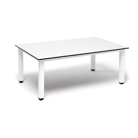 "Канны" журнальный столик из HPL 90х60, H40, каркас белый, цвет столешницы "молочный"