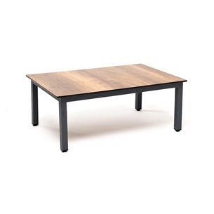 "Канны" журнальный столик из HPL 90х60, H40, каркас темно-серый (RAL 7024), цвет столешницы "дуб"