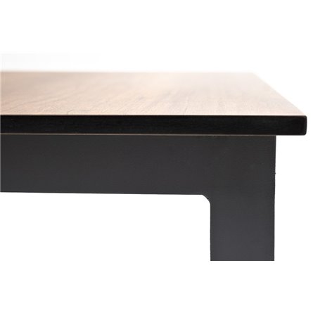 "Канны" журнальный столик из HPL 90х60, H40, каркас темно-серый (RAL 7024), цвет столешницы "дуб"