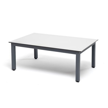 "Канны" журнальный столик из HPL 90х60, H40, каркас темно-серый (RAL 7024), цвет столешницы "молочный"